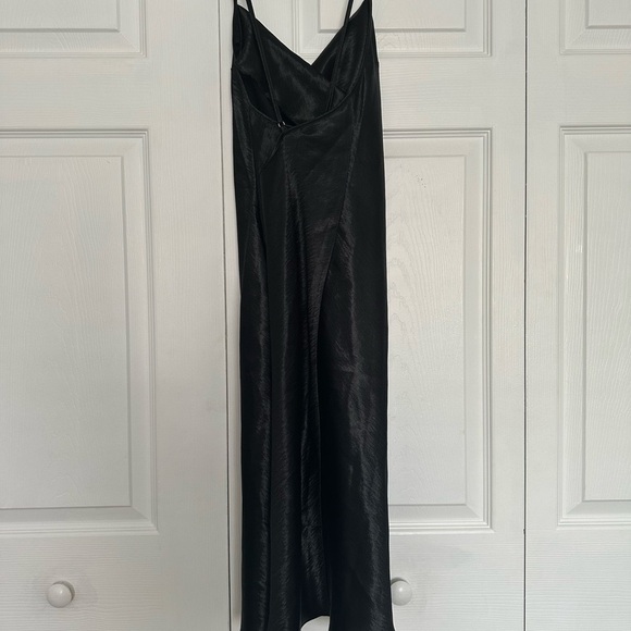 Victoria’s Secret Black Satin Slip Dress - LBD Spaghetti Strap Midi - Size M - Picture 6 of 9